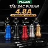 Tẩu sạc pugan 4.8A gồm 2 cổng usb và dây sạc 3 đầu ( mẫu cũ )