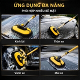 (KH) Chổi rửa xe san hô SUITUI màu vàng đen có cán rút gọn dài 1.2 mét