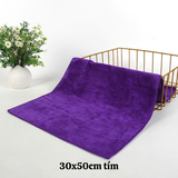 Khăn lau đa năng microfiber ko rụng lông nhiều màu 30x50cm