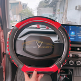 Bọc vô lăng Luxury Car vân carbon phối da nhiều màu size 38-47cm xe con xe tải - L25