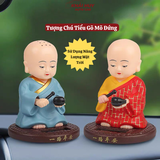 Tượng phật chú tiểu gõ mõ tụng kinh - Tượng GM05 gật đầu bằng NLMT