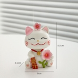 Gia đình mèo hoa đào trang trí taplo