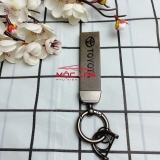 Móc khoá dây da T2 dài chất liệu da bò dập chìm logo