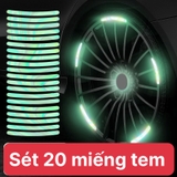 Set 20 miếng dán phản quang 7 màu sắc cầu vồng