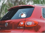 Tem dán baby in car đen trắng