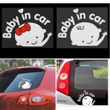 Tem dán baby in car đen trắng