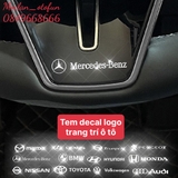 Tem nhôm Decal logo Dán Trang Trí Nội Thất Ô Tô,tay nắm cửa,gương,dán các vị trí trong,Theo Các Hãng Xe