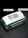 Hộp khăn giấy kẻ ô cao cấp tích hợp bảng sdt + đồng hồ