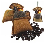 Túi thơm treo xe kèm tinh dầu hương Cafe Hazelnut Korea