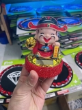 Sét ông thần tài đính đá + thảm tròn đá to màu đỏ