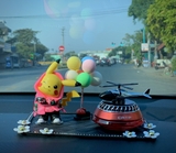 combo máy bay captai đỏ+pikachu hồng+thảm+cây bóng nhiều màu