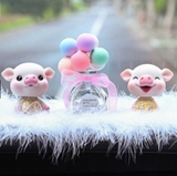 Set 2 heo tai to+ lọ bóng xốp NM+ thảm lông 14x18.