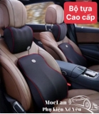 Combo gối tựa đầu và tựa lưng ruột cao su non Sport fom mới 2023 màu đen
