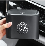 combo thùng đựng rác mini+hoa trà to nhựa đen