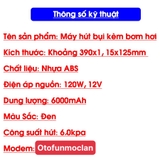 Máy hút bụi kèm bơm lốp Hello Leiboo mặt điện tử tích hợp đèn bin và đo áp suất lốp hàng - cắm tẩu