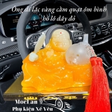 Tượng đá ngọc ông phật di lặc cầm quả hồ lô
