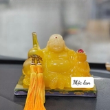 Tượng đá ngọc ông phật di lặc cầm quả hồ lô