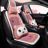 Combo 1 bộ lót ghế Bear hạt gỗ tặng gối cổ và lưng gấu