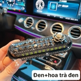 Combo bảng số đính đá Đen vuông to + Hoa trà đen
