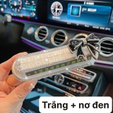 Combo bảng số đính đá Trắng vuông to + nơ đen đá