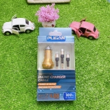 Tẩu sạc pugan 4.8A gồm 2 cổng usb và dây sạc 3 đầu ( mẫu cũ )
