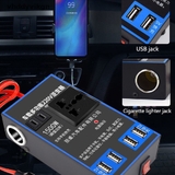 Bộ Chuyển Đổi Nguồn 1500W DC12V/24V Sang 220V Kèm 4 Cổng Usb Cho Xe Hơi