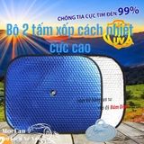 Combo bộ 4 tấm xốp che nắng 2 mặt xanh và bạc.
