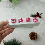 combo bảng ghi số điện thoại thường trắng+icon gấu dâu+icon thân gấu dâu+icon đầu gấu dâu