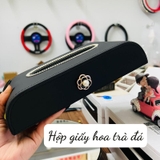 Combohộp giấy da đen+hoa trà đá đen
