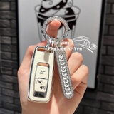 combo ốp khóa sh 2 nút trắng viền bạc+móc khuyên+số bạc