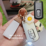 combo ốp khóa xe Airblade trắng bạc+móc hoa quả trắng