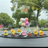 combo 6 vịt+thảm oval đính đá+cây bóng lò xo nhiều màu