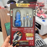 Tẩu Sạc Nhanh Pugan 15A Kèm Dây Sạc 3 Đầu Cho Các Loại Điện Thoại Dùng Trên Ô Tô