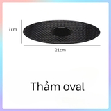 Thảm chống trượt hình oval siêu dính màu đen size