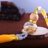 Dây khánh hồ lô kèm nước hoa treo gương xe ô tô phong thủy may mắn bình an
