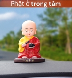 Tượng phật chú tiểu gõ mõ tụng kinh - Tượng GM05 gật đầu bằng NLMT