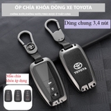 Bộ ốp kim loại lưng da + móc khoá dây da hãng Toyota