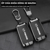 Bộ ốp kim loại lưng da + móc khoá dây da hãng Mazda