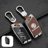 Bộ ốp kim loại lưng da + móc khoá dây da hãng MG