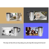 Cốc đun nước tiện lợi trên ô tô 12V - Heated travel mug - Đế liền 500ml hộp xanh