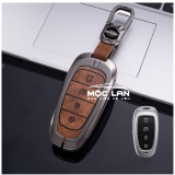 Bộ ốp kim loại mặt da +lưng da mix móc khoá dây da logo Hyundai