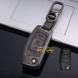 Bộ ốp kim loại lưng da lộn dập chìm logo + móc khoá FORD