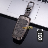 Bộ ốp kim loại lưng da lộn dập chìm logo + móc khoá FORD