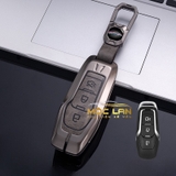 Bộ ốp kim loại lưng da lộn dập chìm logo + móc khoá FORD