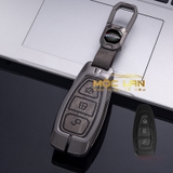 Bộ ốp kim loại lưng da lộn dập chìm logo + móc khoá FORD