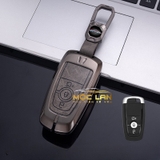 Bộ ốp kim loại lưng da lộn dập chìm logo + móc khoá FORD