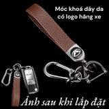 Bộ ốp kim loại lưng da + móc khoá dây da hãng Vinfast