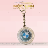 Mặt dây chuyền móc khóa đính đá có logo hãng