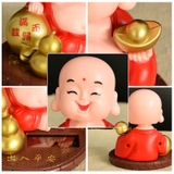 Tượng Phật Di Lặc Cười Gật Đầu Dùng Năng Lượng Mặt Trời - Mang lại sự thư thái, hoan hỷ, tài lộc cho gia chủ - DL03
