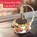 Nước Hoa Ô Tô Chứa Cá Vàng Bơi Bằng Năng Lượng Mặt Trời Xoay Được Trang Trí Xe Hơi